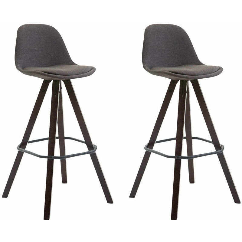 

Set 2x Taburetes Franklin Square en Tela Gris oscuro Cappuccino