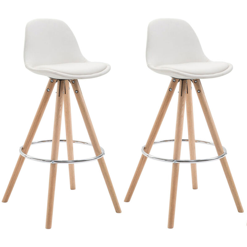 

Set De 2 Taburetes Franklin Rund Blanco Natural