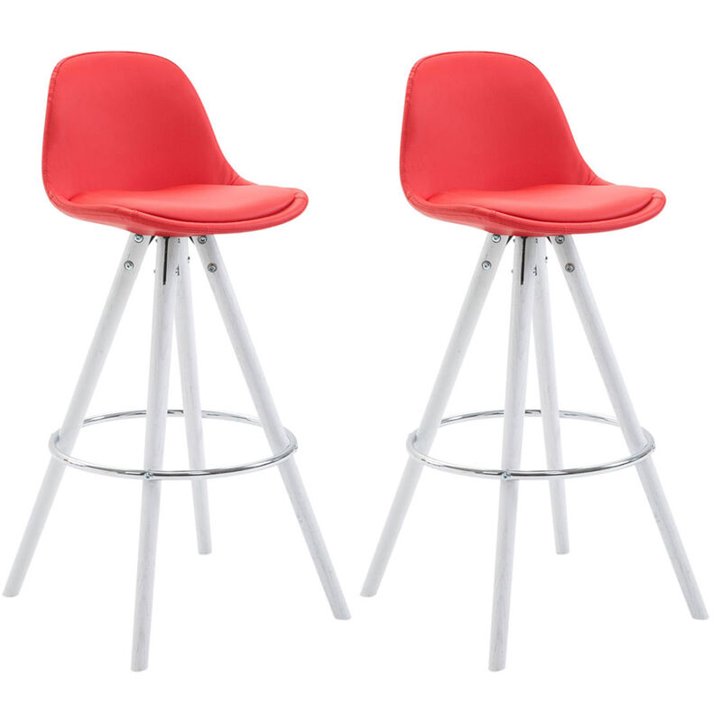 

CLP - Set De 2 Taburetes Franklin Rund Rojo Blanco (roble)