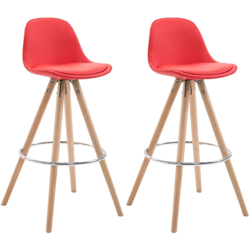 

Set De 2 Taburetes Franklin Rund Rojo Natural