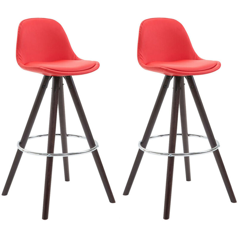 

CLP - Set De 2 Taburetes Franklin Rund Rojo Cappuccino