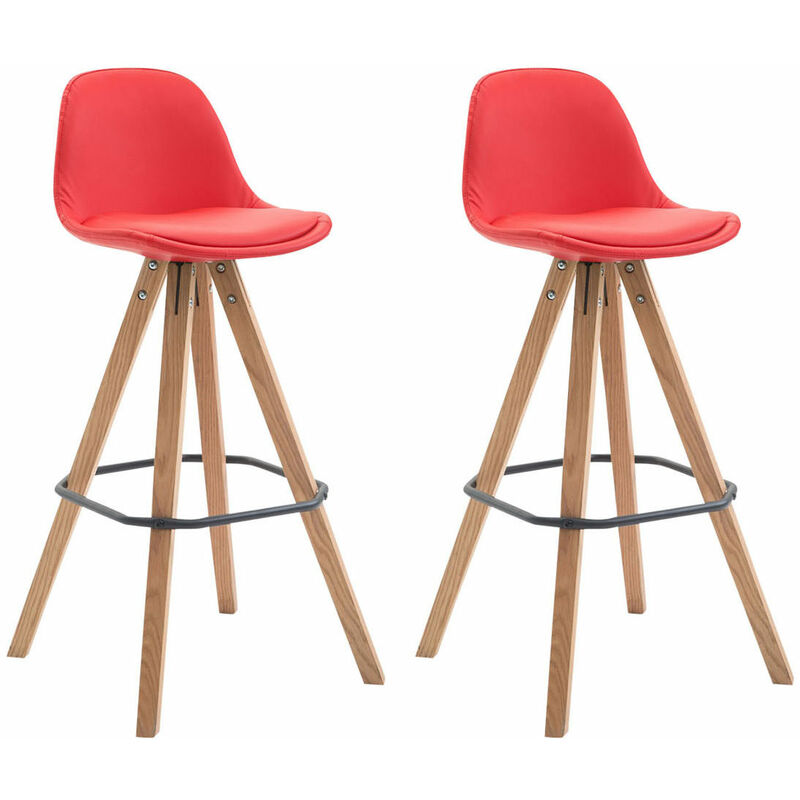 

CLP - Set De 2 Taburetes Franklin Square Rojo Natural (roble)