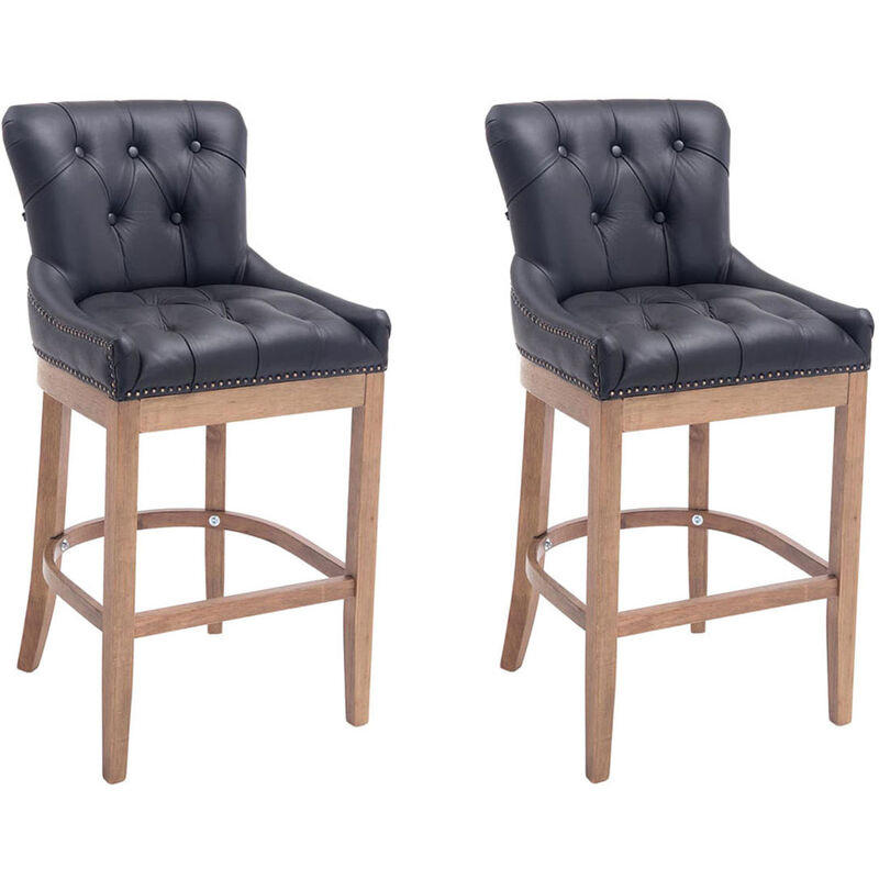 

Set 2x Taburetes Lakewood en Cuero Original Negro Antigüo claro