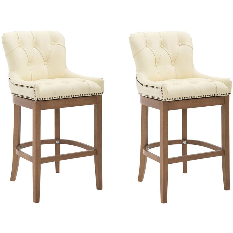 

CLP - Set 2x Taburetes Lakewood en Cuero Original Crema Antigüo claro
