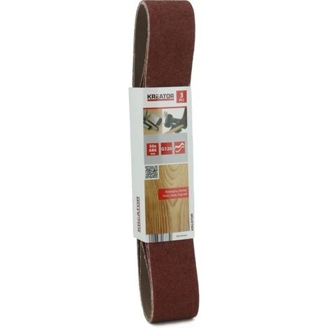 Set 3 bandas lija 50x686mm g120 krt243602 kreator