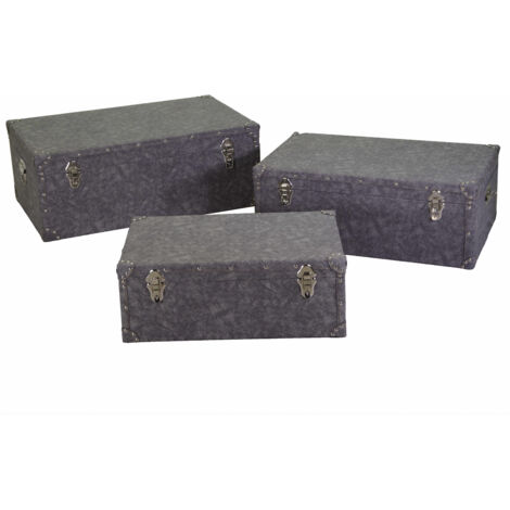 Set 3 Baule in Similpelle grigio