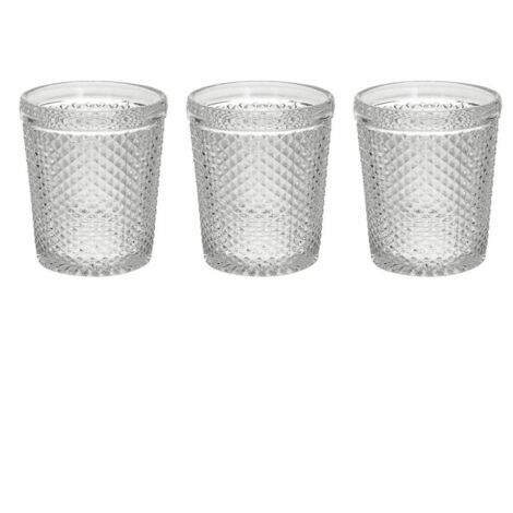 Set 3 Bicchieri 300 cc Diamante in vetro trasparente