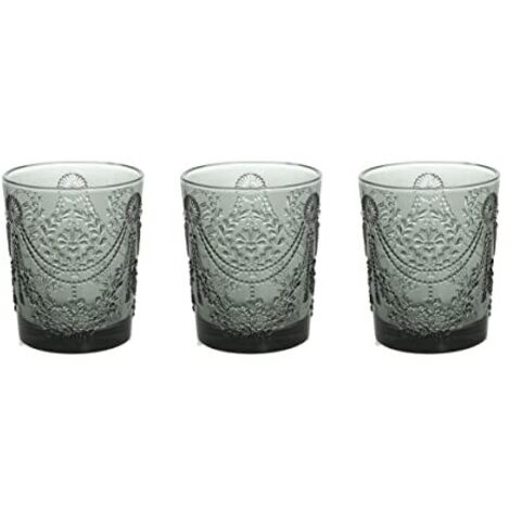 Set 3 Bicchieri da bibita 320 cc in vetro grigio trasparente