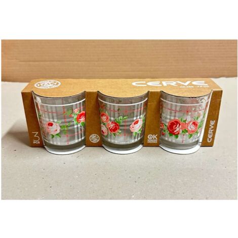 Set 3 Bicchieri da Tavola Acqua o Vino Linda Rosalia 220 cc Cerve
