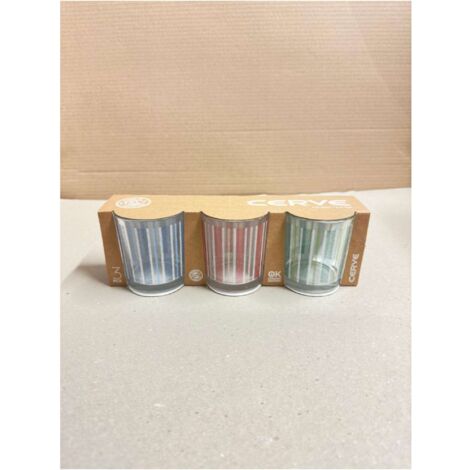 Set 3 Bicchieri da Tavola in Vetro Linda Canvas 220 cc Cerve