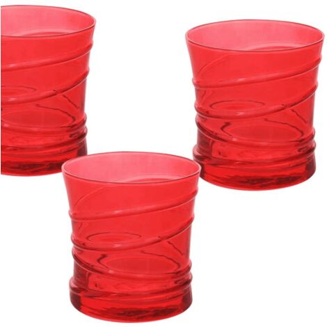 Set 3 bicchieri in vetro rosso 310 cc