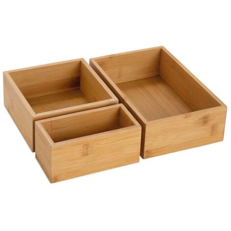 Set 3 boîtes de rangement 30 x 23 x 7cm ax73022 andrea house