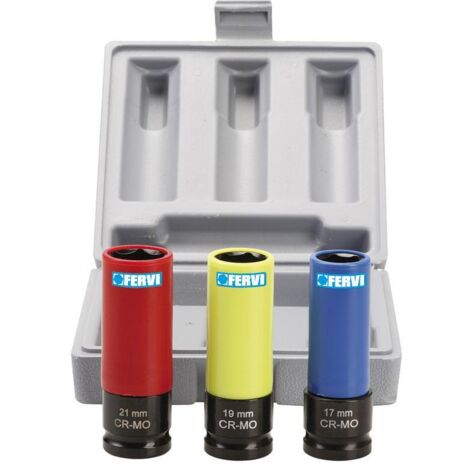 SET 3 BUSSOLE PER CHIAVI A BUSSOLA ATTACCO 1/2" ESAGONALE RIVESTITE Art. 0341 FERVI