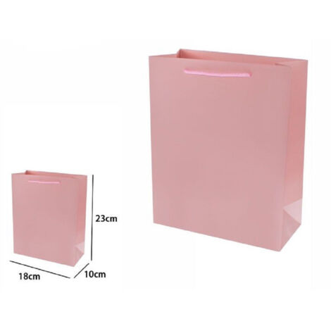 Set 3 Buste Borsa Regalo Sacchetti 23x18x10cm 69919 Rosa Avec Manico Cordino