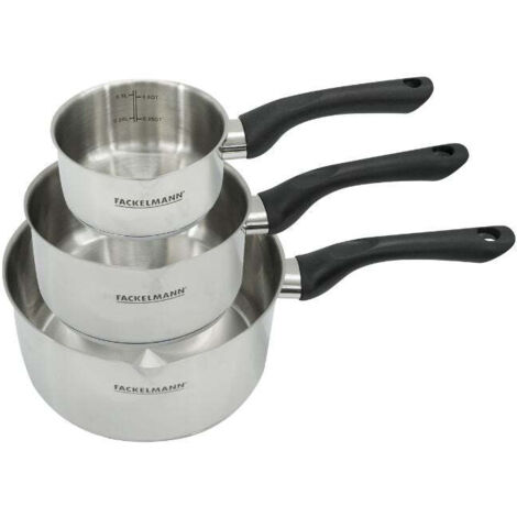 Set 3 casseroles 12 16 et 20 cm en inox Fackelmann Geneva