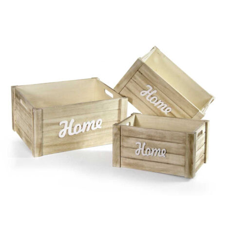 SET 3 CASSETTE DECORATIVE DESIGN HOME 3 DIMENSIONI IN LEGNO NATURALE