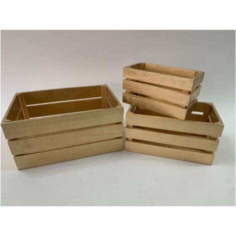 Set 3 Cassette In Legno Oro 86147 X1