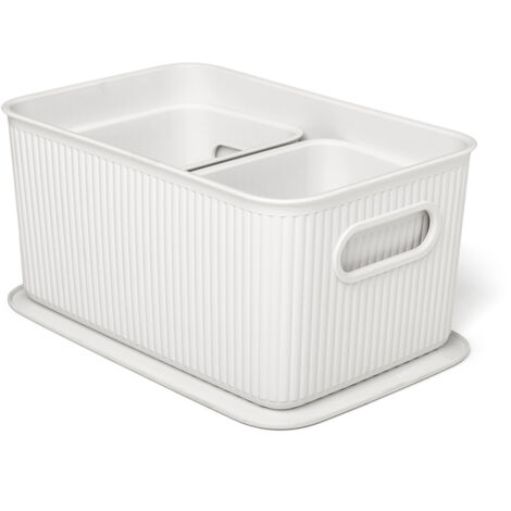 SET 3 CESTAS 5L +2X1,5L + TAPA BAOBAB /BLANCO PERGAMON - TATAY