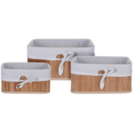 Set 3 cestas bambú -