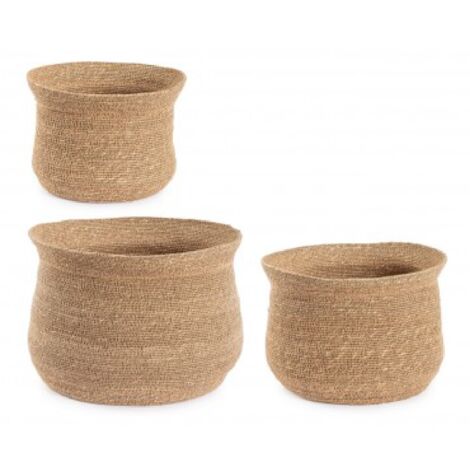 Set 3 ceste Felicia tonda anfora naturale