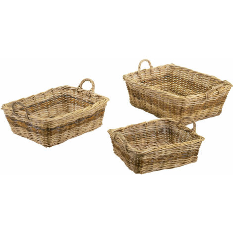 Set 3 Ceste kubu giunco 2m bassa