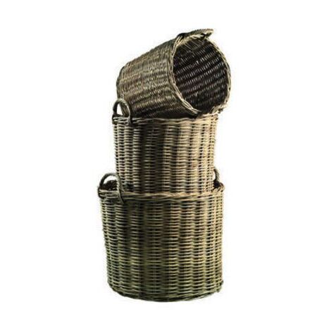 Set 3 Cesti Rattan Naturale con Manici Guarnieri Rabarbaro T