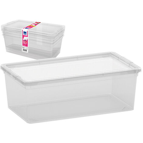 Set 3 Contenitori in Plastica Trasparente C-Box XS