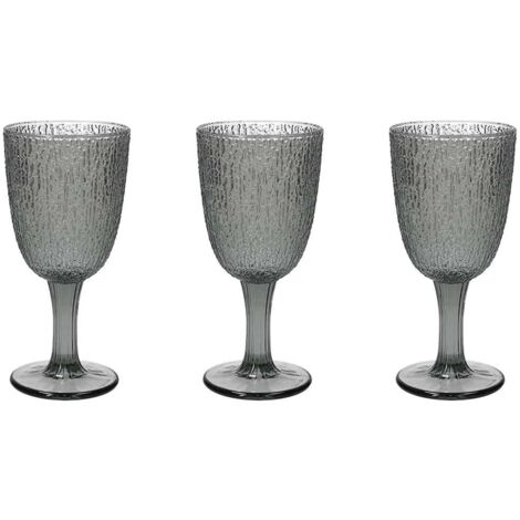 Set 3 Copas 250 Cc Cristal Gris LÍNEA DAVOR