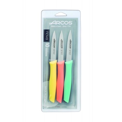 Set 3 Couteaux Office 10 Cm Assortis - Nova - Arcos