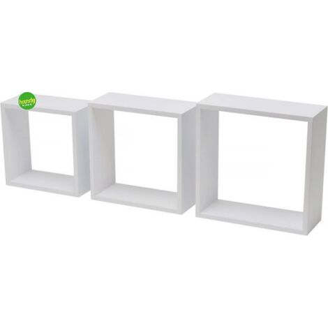 Set 3 cubi Kimono 30x30cm bianco