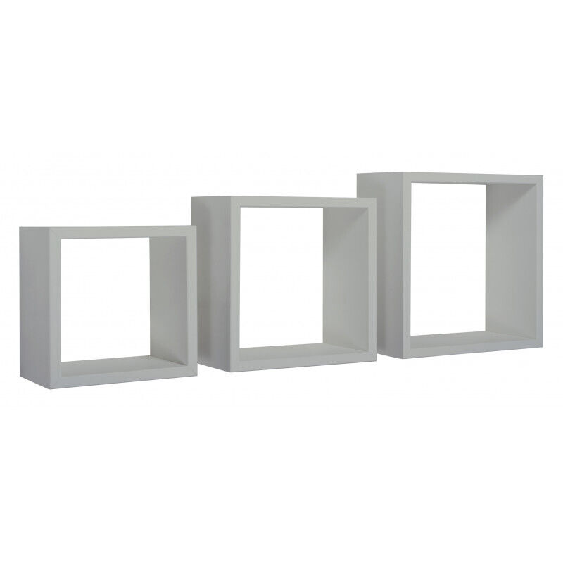 Set 3 Cubi Mensole Parete Grigio Scaffale Salotto Soggiorno Camera ...