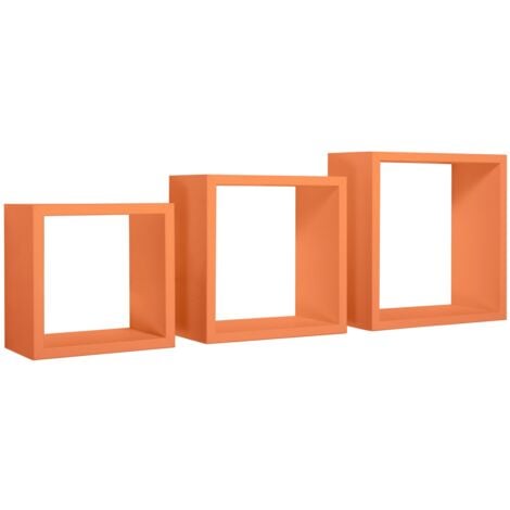 Set 3 cubi mensole parete arancio scaffale salotto soggiorno camera Incubo