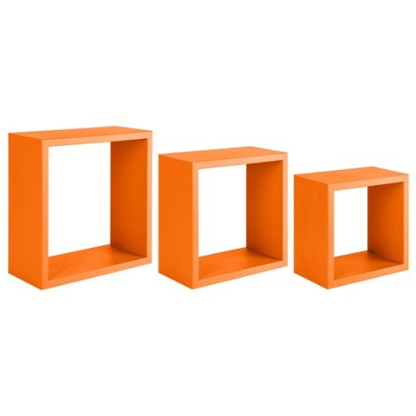 Set 3 cubi mensole parete arancio scaffale salotto soggiorno camera Incubo