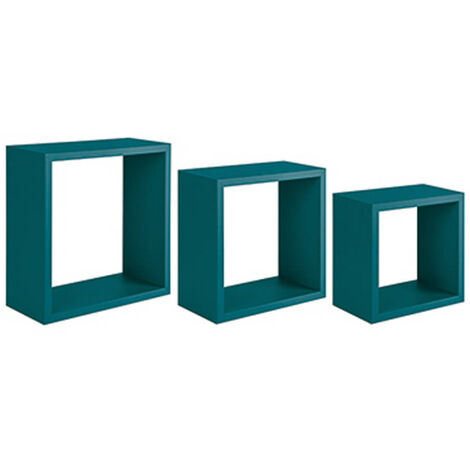 Set 3 cubi mensole parete blu scaffale salotto soggiorno camera Incubo