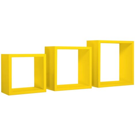 Set 3 cubi mensole parete giallo scaffale salotto soggiorno camera Incubo