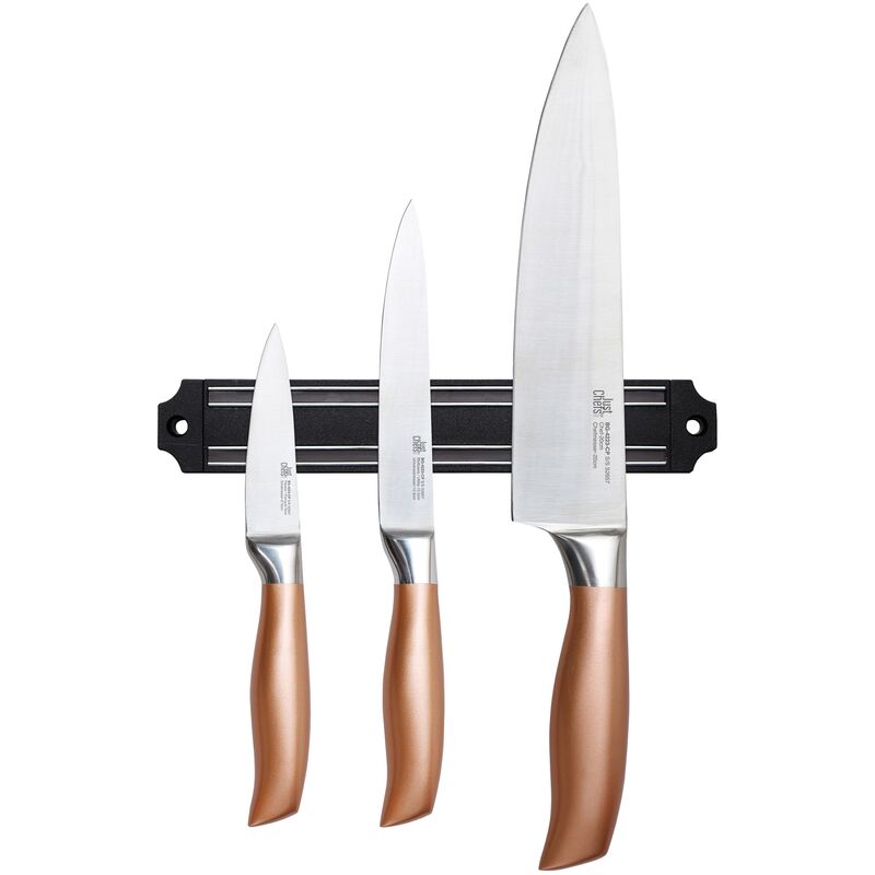 

Bergner - Set 3 cuchillos+barra magnética acero inoxidable infinity Just For Chefs