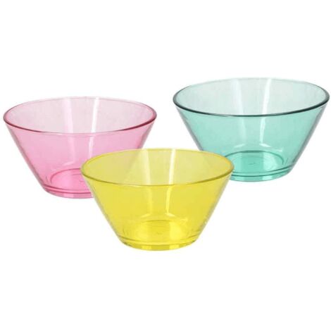 Set 3 Cuencos 345 Cc Cristal Multicolor Línea Sunset