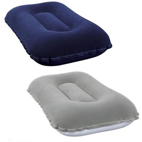 Set 3 cuscini gonfiabili vellutati grigio blu da viaggio per mare piscina spiagg