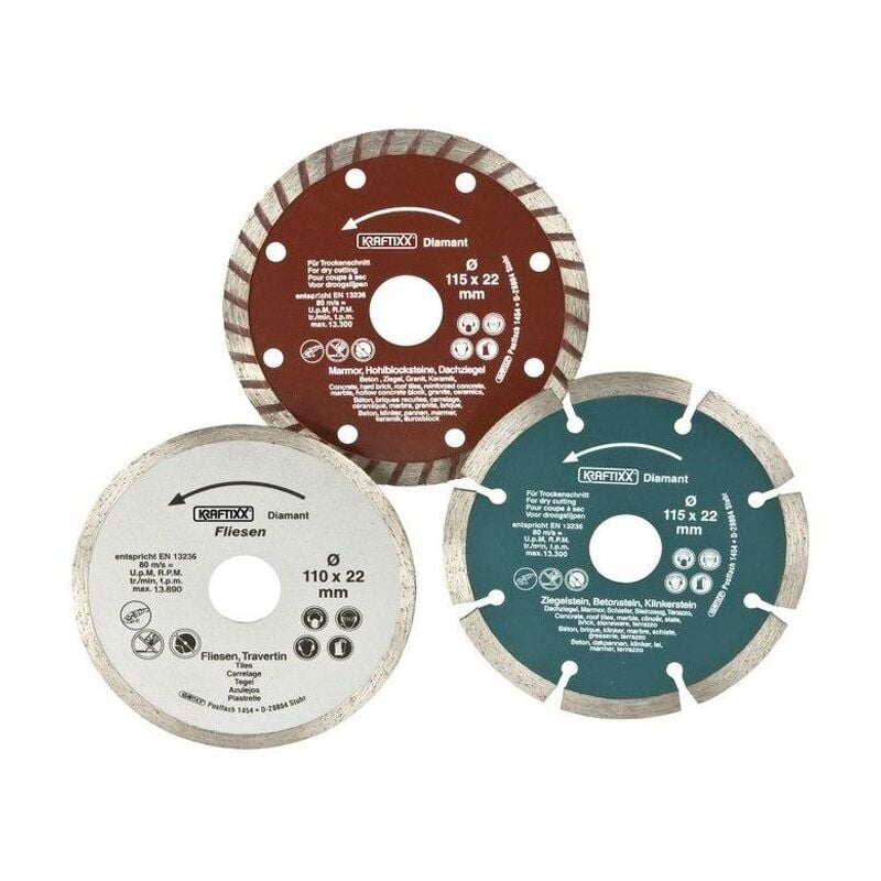 Set Dischi Troncatori Diamantati 3 Pz