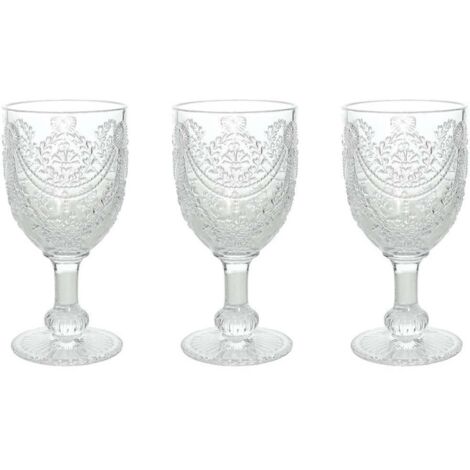 Set 3 elegantes copas Savoy de cristal transparente 320 cc