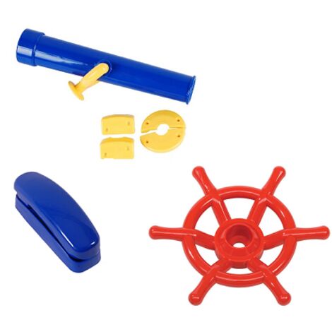 SET 3 en 1: Timón de capitán, telescopio, teléfono