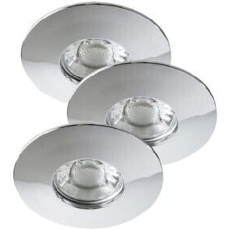 Set 3 faretti da incasso LED 4W cromati IP44 Randy Rabalux