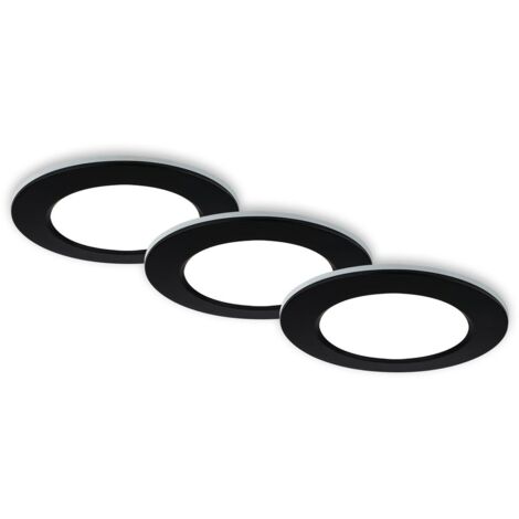 Set 3 Faretti Incasso Fungo Plastica Nero Led Integrato 4,8W