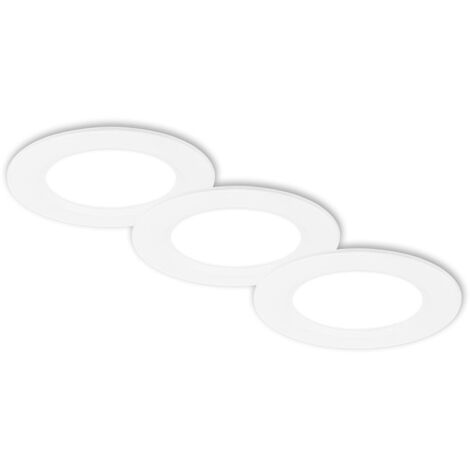 Set 3 Faretti Incasso Jeft Plastica Bianco Led Integrato 3W 4000K