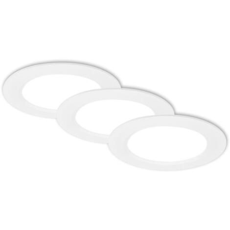 Set 3 Faretti Incasso Jeft Plastica Bianco Led Integrato 6W 4000K