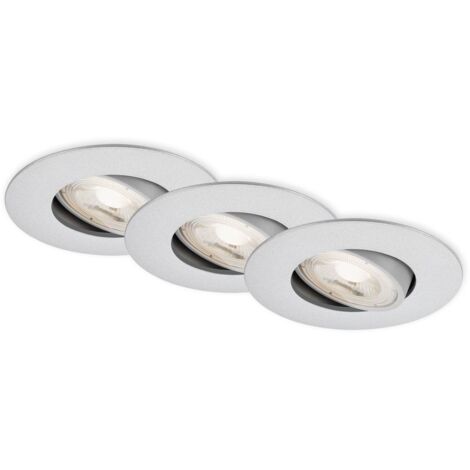 Set 3 Faretti Incasso Kulana Jet Plastica Cromo Opaco Led 4,9W 3000K