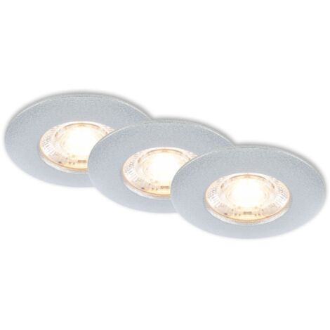 Set 3 Faretti Incasso Kulana Mini Plastica Cromo Opaco Led 3,6W 3000K Ip44