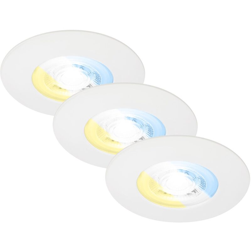 Set 3 Faretti Incasso Kulana Select Plastica Bianco Led Integrato 4,9W