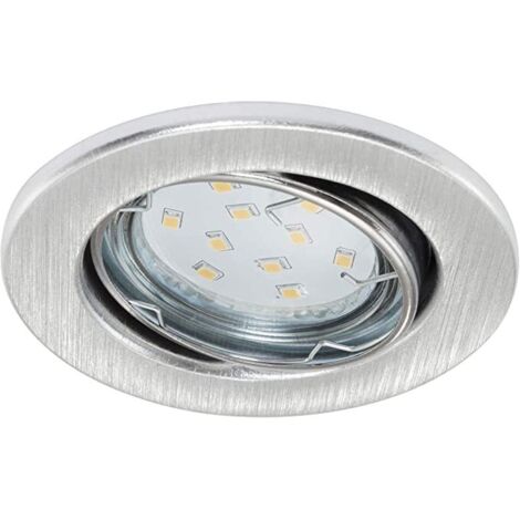 Set 3 Faretti Incasso Moderno Fit Move Metallo Argento 3 Luci Gu10