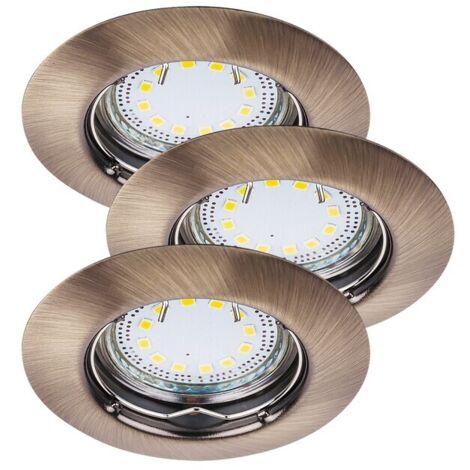 Set 3 faretti incasso Rabalux Lite 1048 GU10 bronzo IP44